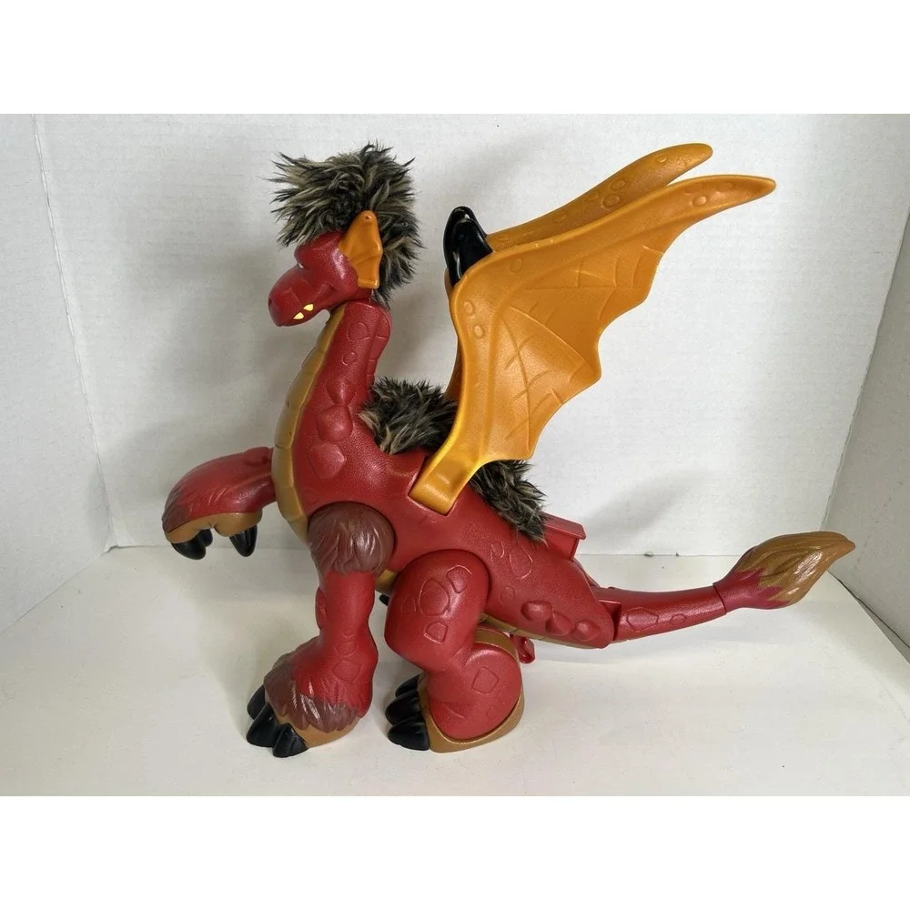 Fisher Price 2008 Imaginext Large Red Fuzzy Dragon w/Movement & Sounds Toy Works